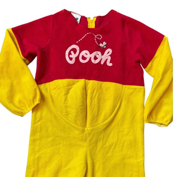 VTG Disney Catalog Winnie the Pooh Costume Fleece Hooded Jumpsuit Kids Size 4–6 - Picture 7 of 7